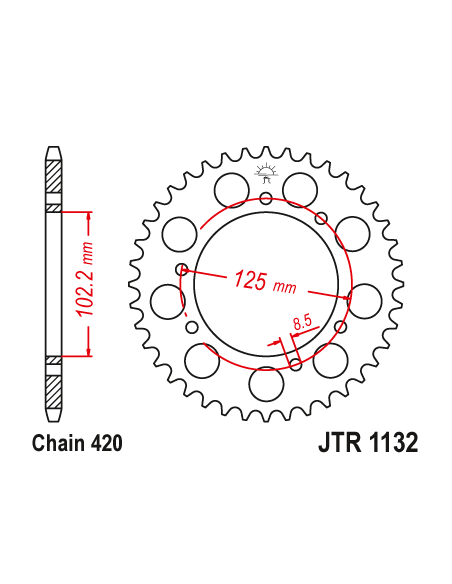 Kit chaine EK CHAIN racing acier DERBI SENDA 50 2007 - 2008