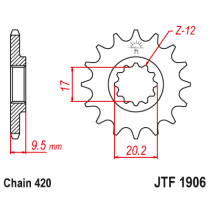 Kit chaine EK CHAIN racing acier HUSQVARNA TC 65 2017 - 2023 2