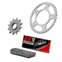 Kit chaine EK CHAIN racing acier KTM 65 SX 2002 - 2010