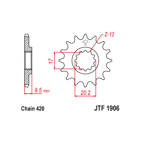 Kit chaine EK CHAIN racing acier KTM 65 SX 2002 - 2010