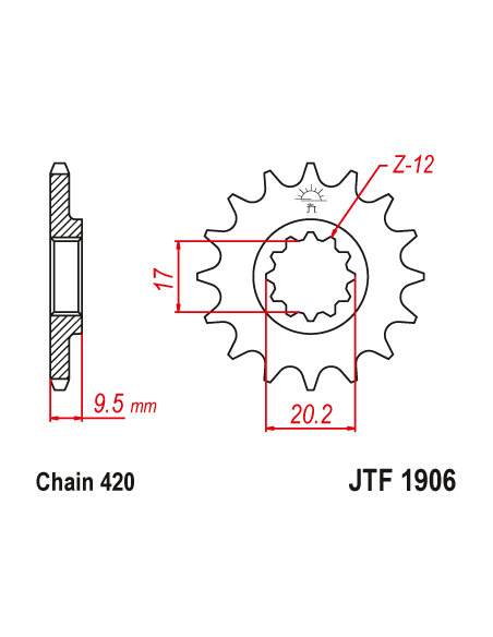 Kit chaine EK CHAIN racing acier KTM 65 SX 2002 - 2010