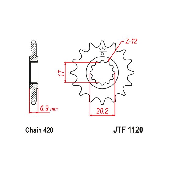 Kit chaine EK CHAIN racing acier MBK X-LIMIT 1997 - 2002