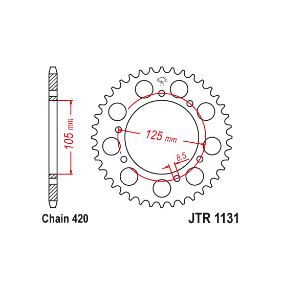 Kit chaine EK CHAIN racing acier RIEJU TANGO 50 2008 - 2012