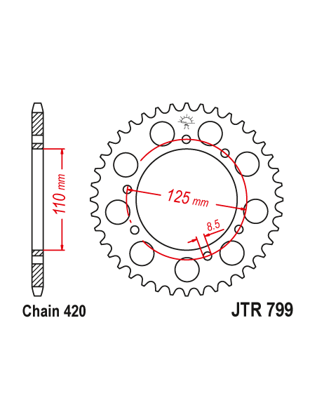 Kit chaine EK CHAIN racing acier SUZUKI RMX 50 1997 - 2001