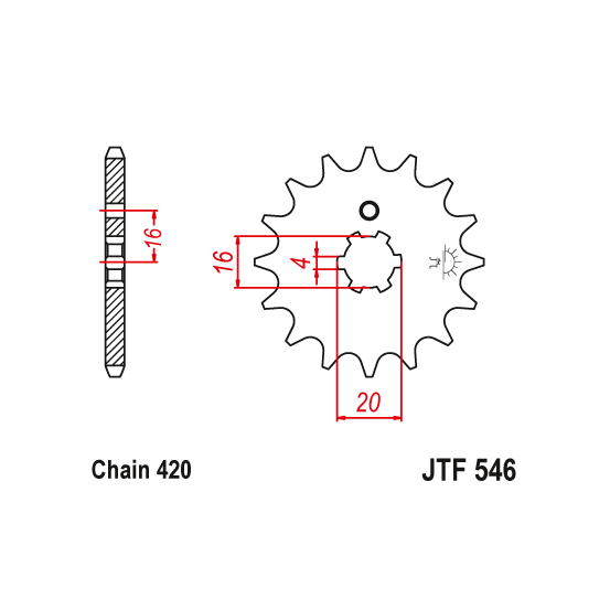 Kit chaine EK CHAIN racing acier YAMAHA DT 50 1989 - 1996