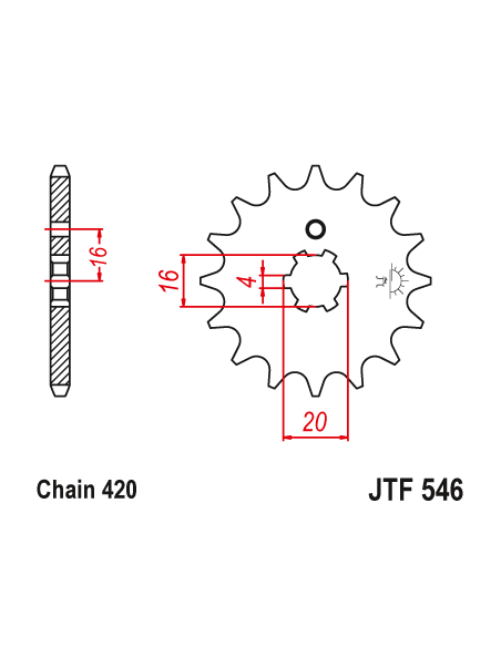 Kit chaine EK CHAIN racing acier YAMAHA DT 50 1989 - 1996