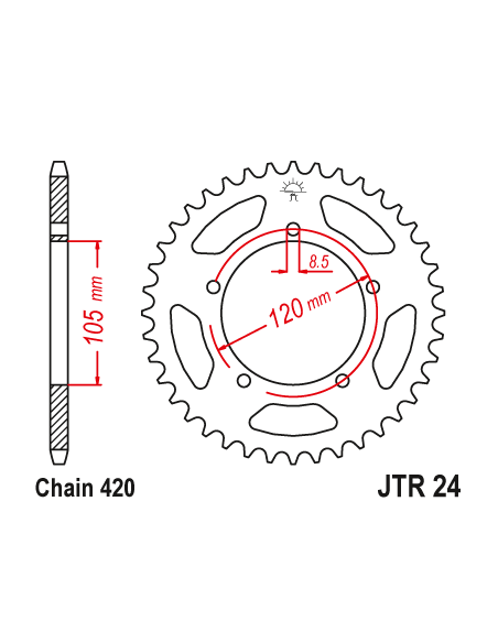 Kit chaine EK CHAIN racing acier YAMAHA DT 50 R 2002