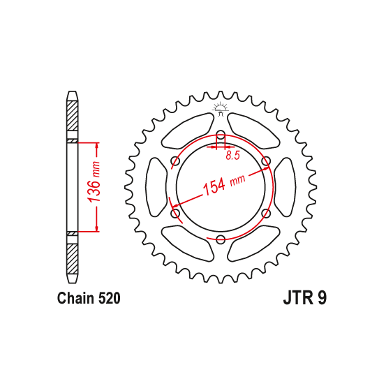 Kit chaine EK CHAIN renforcée acier BMW G 650 X COUNTRY 2007 - 2009