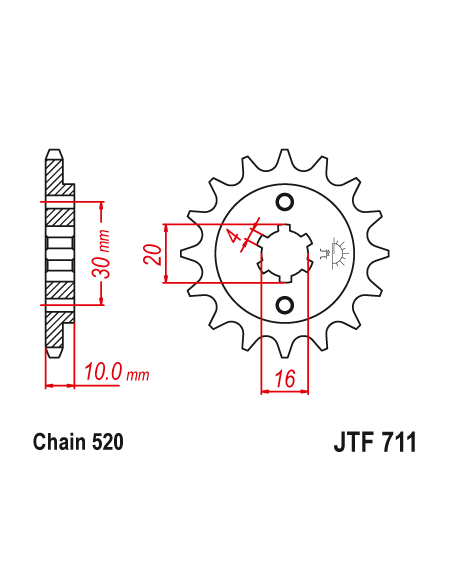 Kit chaine EK CHAIN renforcée acier CAGIVA SUPERCITY 125 1989 - 2004