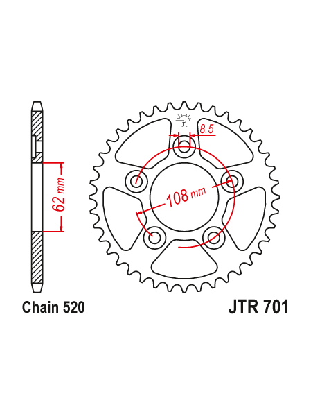 Kit chaine EK CHAIN renforcée acier CAGIVA SUPERCITY 125 1989 - 2004