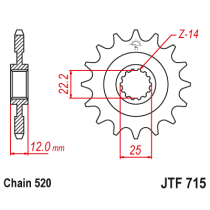 Kit chaine EK CHAIN renforcée acier GAS GAS EC 250 2001 - 2017 2