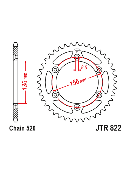Kit chaine EK CHAIN renforcée acier GAS GAS EC 250 2001 - 2017