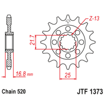 Kit chaine EK CHAIN renforcée acier HONDA NC 750 INTEGRA 2014 - 2020 - NC 750 X 2014 - 2020 2