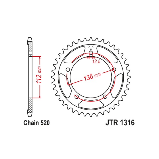 Kit chaine EK CHAIN renforcée acier HONDA NC 750 INTEGRA 2014 - 2020 - NC 750 X 2014 - 2020