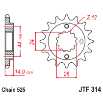 Kit chaine EK CHAIN renforcée acier HONDA XRV 750 1993 - 2000 2