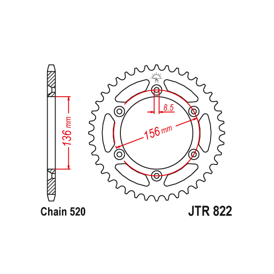 Kit chaine EK CHAIN renforcée acier HUSQVARNA TE 610 1991 - 2000
