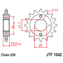 Kit chaine EK CHAIN renforcée acier KYMCO KXR 250 2003 - 2006 - MAXXER 300 2005 - 2018 - MXU 250 2005 - 2008 - 300 2005 - 2020 2