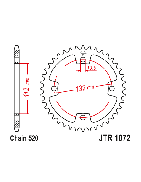 Kit chaine EK CHAIN renforcée acier KYMCO KXR 250 2003 - 2006 - MAXXER 300 2005 - 2018 - MXU 250 2005 - 2008 - 300 2005 - 2020