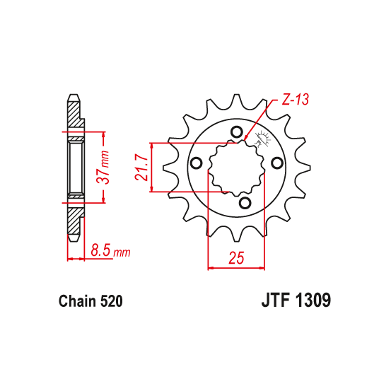Kit chaine EK CHAIN renforcée acier POLARIS PREDATOR 500 2002 - 2013