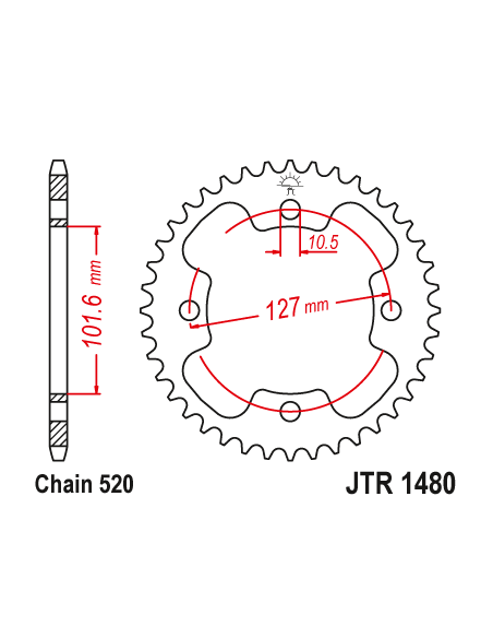 Kit chaine EK CHAIN renforcée acier POLARIS PREDATOR 500 2002 - 2013