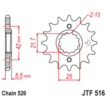 Kit chaine EK CHAIN renforcée acier SUZUKI GS 500 2001 - 2007 2