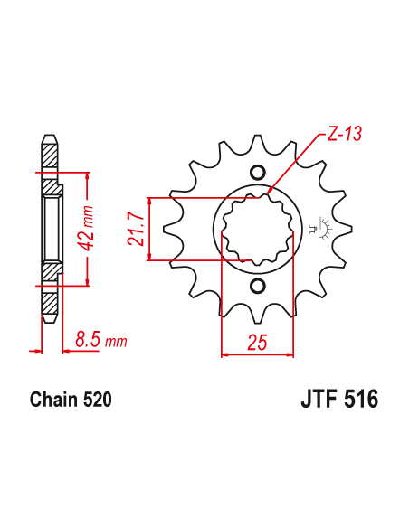 Kit chaine EK CHAIN renforcée acier SUZUKI GS 500 2001 - 2007