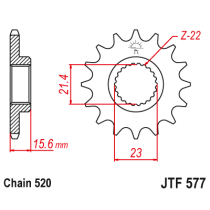 Kit chaine EK CHAIN renforcée acier YAMAHA XT 600 1990 - 2002 2