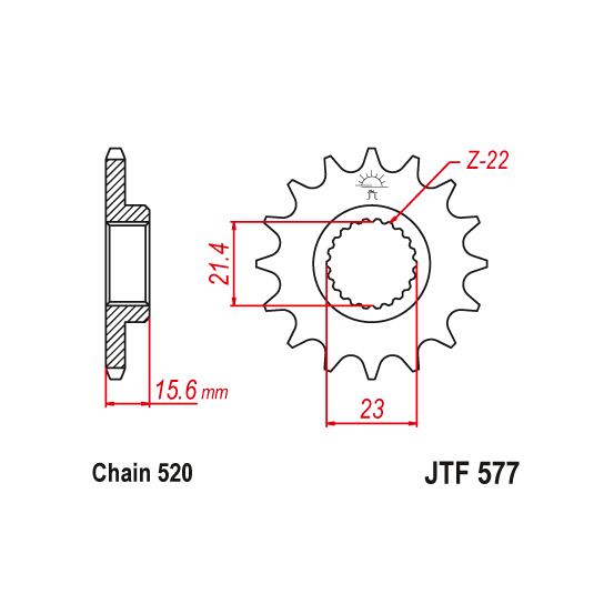 Kit chaine EK CHAIN renforcée acier YAMAHA XT 600 1990 - 2002