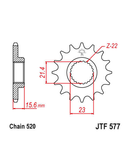 Kit chaine EK CHAIN renforcée acier YAMAHA XT 600 1990 - 2002