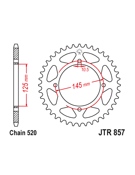 Kit chaine EK CHAIN renforcée acier YAMAHA XT 600 1990 - 2002