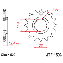 Kit chaine EK CHAIN renforcée acier YAMAHA YFM 250 RAPTOR 2008 - 2013 2