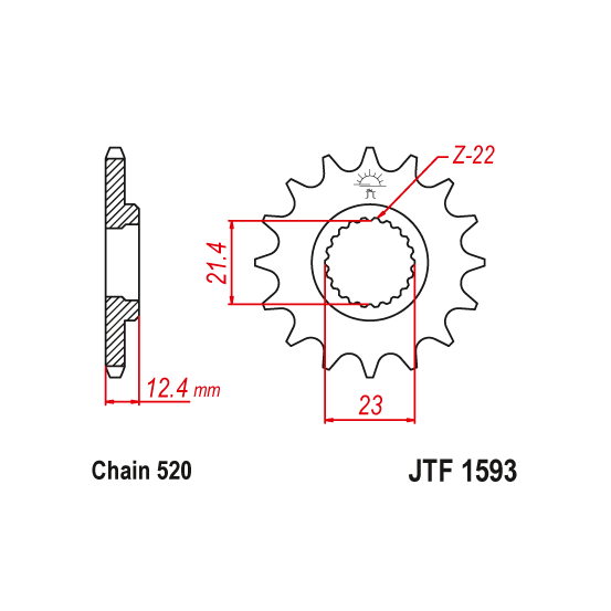 Kit chaine EK CHAIN renforcée acier YAMAHA YFM 250 RAPTOR 2008 - 2013