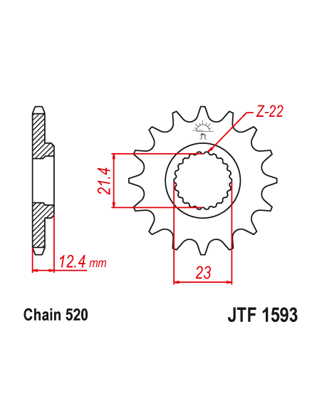 Kit chaine EK CHAIN renforcée acier YAMAHA YFM 250 RAPTOR 2008 - 2013