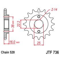 Kit chaine EK CHAIN renforcée acier DUCATI 696 MONSTER 2008 - 2014 2