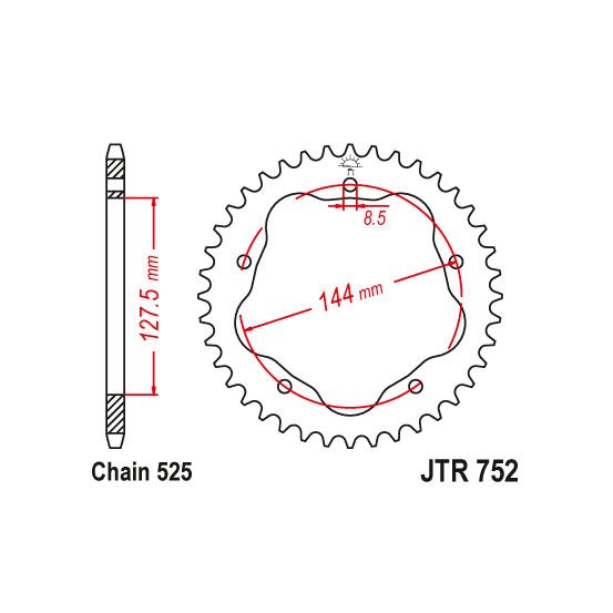 Kit chaine EK CHAIN renforcée acier DUCATI 1100 MONSTER 2008 - 2011