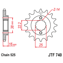 Kit chaine EK CHAIN renforcée acier DUCATI 796 MONSTER 2010 - 2015 2