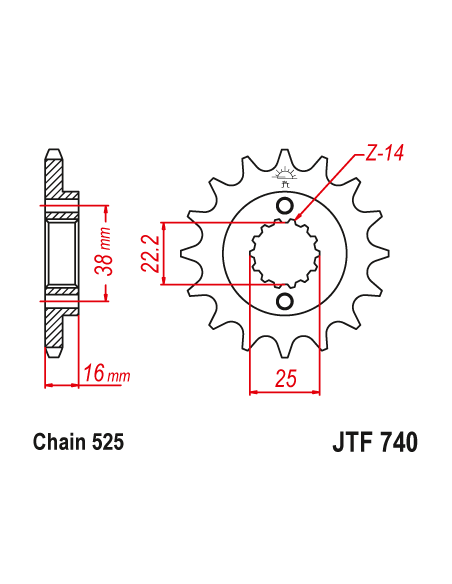 Kit chaine EK CHAIN renforcée acier DUCATI 796 MONSTER 2010 - 2015