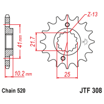 Kit chaine EK CHAIN renforcée acier HONDA NX 650 DOMINATOR 1991 - 1995 2