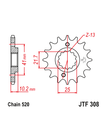 Kit chaine EK CHAIN renforcée acier HONDA NX 650 DOMINATOR 1991 - 1995