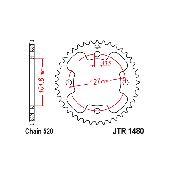 Kit chaine EK CHAIN renforcée acier POLARIS PREDATOR 500 2002 - 2013