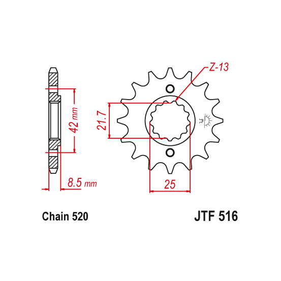 Kit chaine EK CHAIN renforcée acier SUZUKI GS 500 2001 - 2007