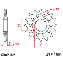 Kit chaine EK CHAIN renforcée acier YAMAHA MT-07 2014 - 2024 2