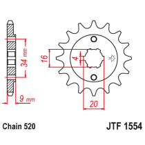 Kit chaine EK CHAIN renforcée acier YAMAHA YFS 200 BLASTER 1990 - 2006 2