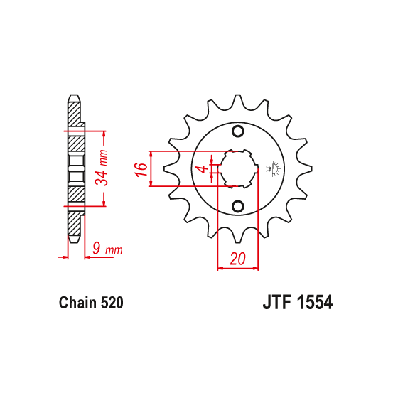 Kit chaine EK CHAIN renforcée acier YAMAHA YFS 200 BLASTER 1990 - 2006
