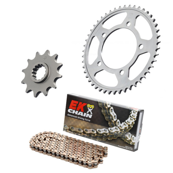 Kit chaine EK CHAIN renforcée acier YAMAHA YFZ 450 2009 - 2013 - YFZ 450 R 2009 - 2020