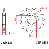 Kit chaine EK CHAIN renforcée acier YAMAHA YFZ 450 2009 - 2013 - YFZ 450 R 2009 - 2020 2