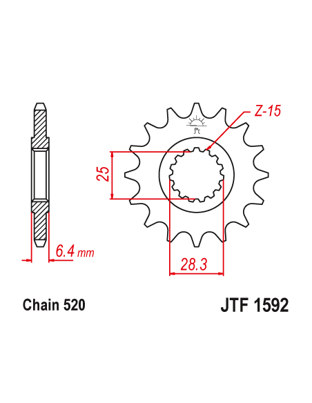 Kit chaine EK CHAIN renforcée acier YAMAHA YFZ 450 2009 - 2013 - YFZ 450 R 2009 - 2020