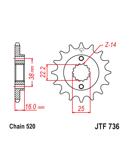 Kit chaine EK CHAIN super-renforcée acier DUCATI 696 MONSTER 2008 - 2014