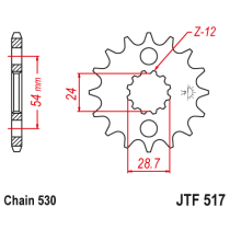 Kit chaine EK CHAIN super-renforcée acier KAWASAKI ZZR 1200 2002 - 2005 2