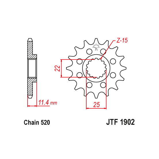 Kit chaine EK CHAIN super-renforcée acier KTM 640 SUPERMOTO 2003 - 2006